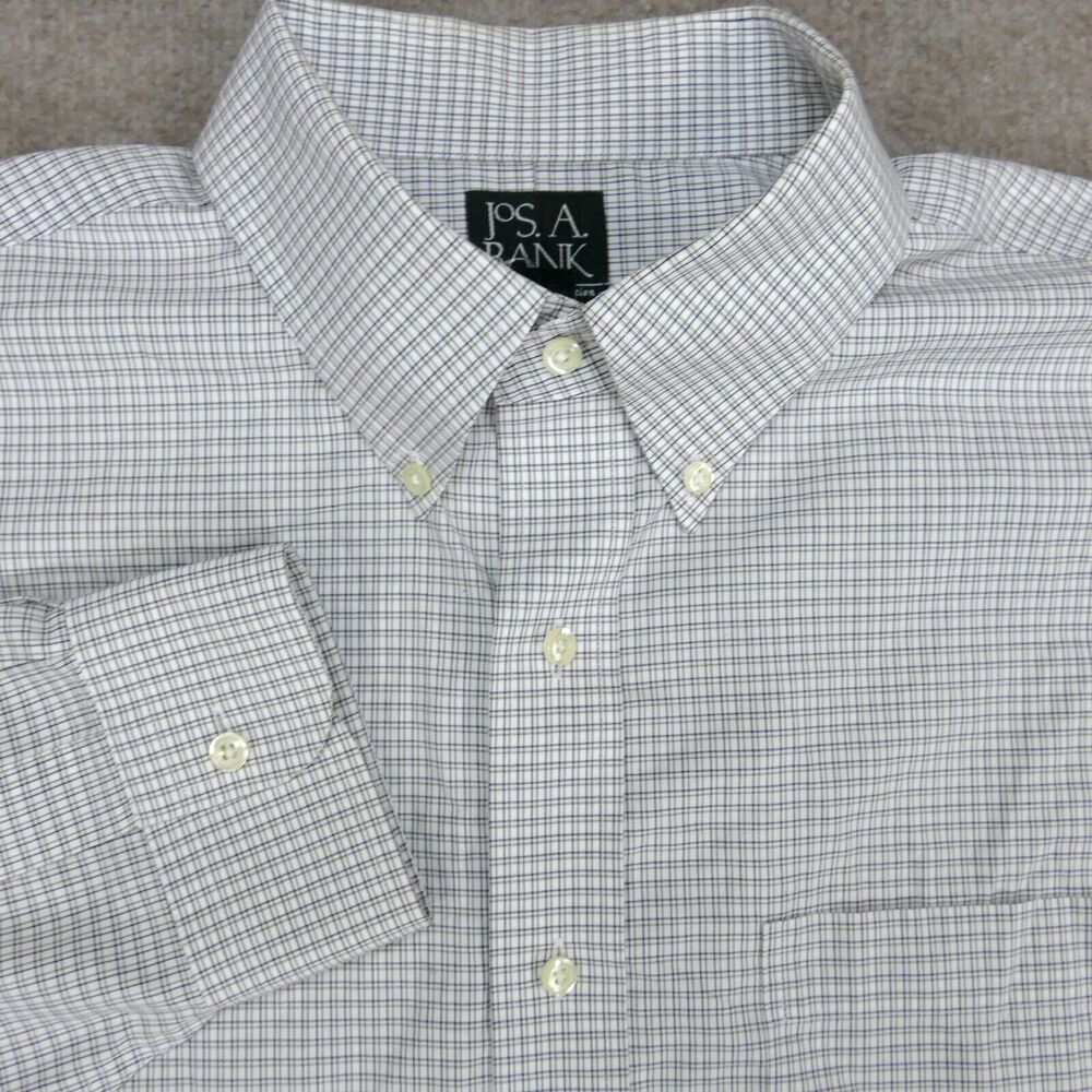 Jos A Bank Traveler Shirt Men 17 - 33 Tailored Fit  Button Down Striped